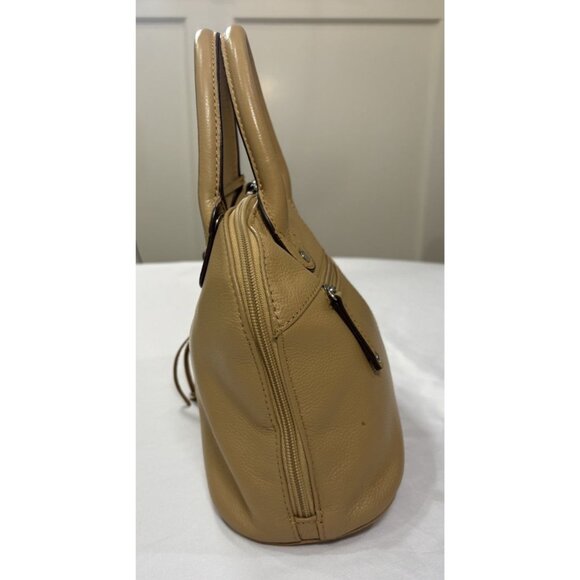 Tignanello Mini Dome Satchel Tan Genuine Leather Top Handle Bag - Picture 3 of 16